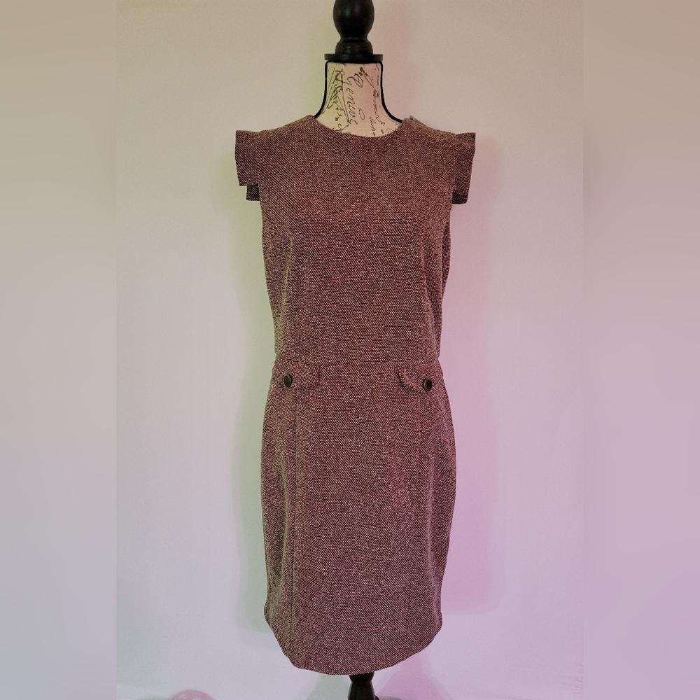 MNG by Mango Women's Burgundy Tweed Dress Size L NWT